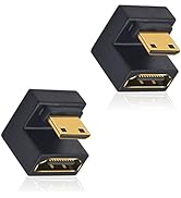 Duttek 180 Degree Mini HDMI to HDMI Adapter 8K, U Shaped HDMI to Mini HDMI Adapter 48Gbps UHD Dow...