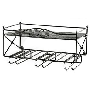 Wall Mounted Black Wine Rack 5 Bottle Holder