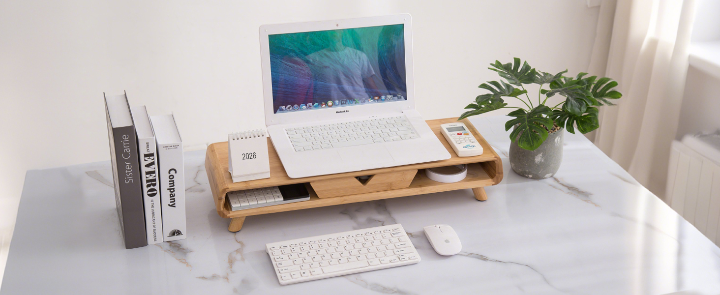 monitor stand with drawer