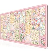 HAOCOO Floral Desk Mat for Keyboard and Mouse, Desk Matt for Desktop with Stitched Edge, Non-Slip...