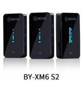 Wireless Lavalier Microphone System, BOYA by-XM6 2.4GHz Dual Lavalier Mic