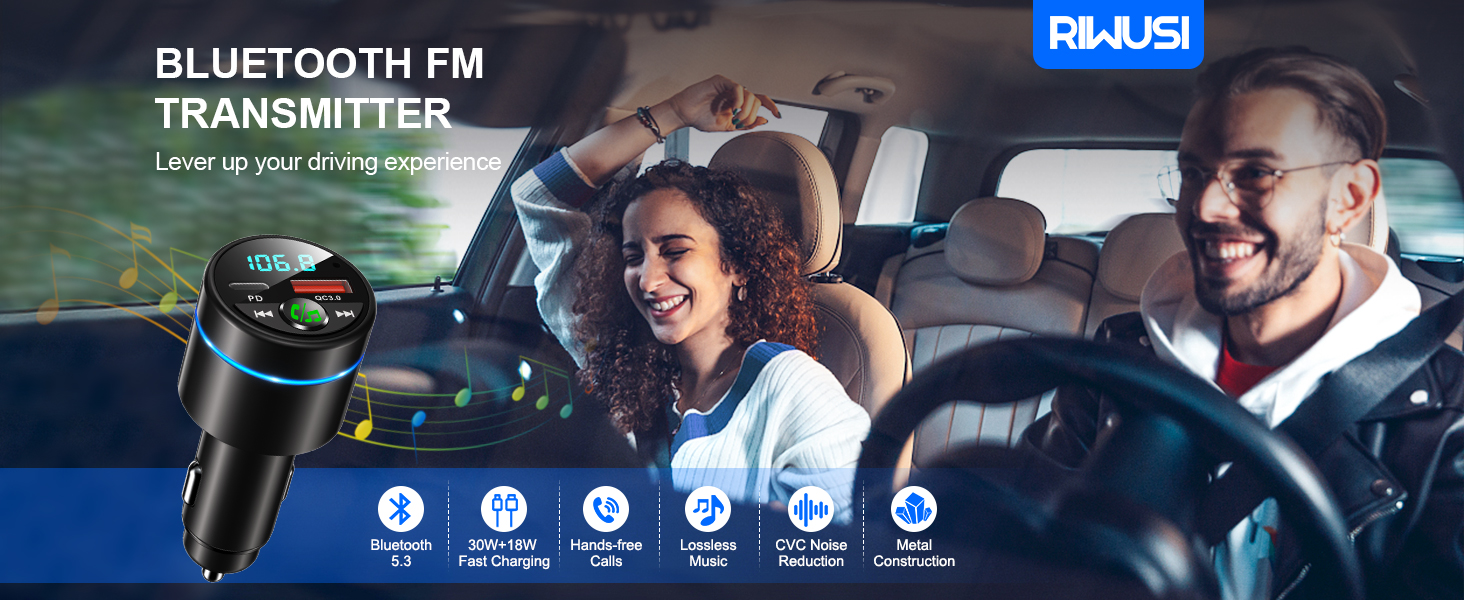 BLUETOOTH FM TRANSMITTER-Lever up your driving experience