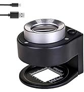 Bysameyee 30X Handheld Rechargeable Magnifying Glass Jewelers Loupe with Light, 6 LED Desktop Met...