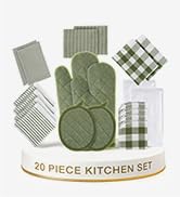 LANE LINEN Dish Towel and Dishcloth Set - 20 Pc Cotton Towels