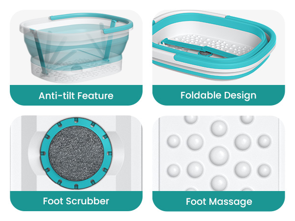 Nekteck Foot Soaking Tub Collapsible Bucket for Foot Bath Soak Pedicure Foot Spa Gifts Men Women