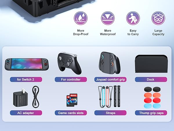 All in one carrying case for switch 2 