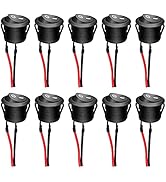 Twidec/10Pcs 12V Round Rocker Switch AC 6A/250V 10A/125V SPST 2 Pin 2 Position On/Off Toggle Swit...
