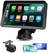 9" Wireless CarPlay Screen for Car, Apple CarPlay &amp; Android Auto Receiver with 1080P Backup Camer...