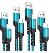 JSAUX USB C Cable 4-Pack [10ft+6.6ft+3.3ft+3.3ft], iPhone 16 Charger USB A to Type C Fasting Char...