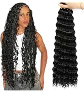 Eerya Long Curly Braiding Hair 30 Inch 4 Packs Deep Ocean Wave Crochet Hair for Black Women Deep ...