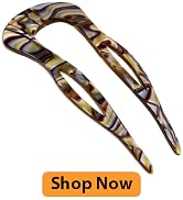 Camila Paris CP2484 French Twist Stick Clip Pins, Handmade, Onyx