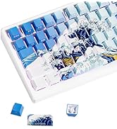 XVX Shine Through Keycaps, Side Print PBT Keycaps 75 Percent Dye Sub, 131 Keys Cherry Profile Cus...