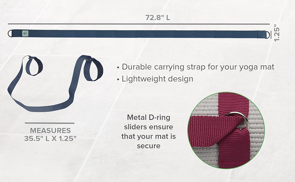 Gaiam sling strap with loops, yoga mat bags and carriers, yoga mat straps for carrying