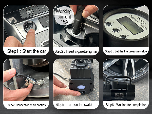 tire inflator with gauge