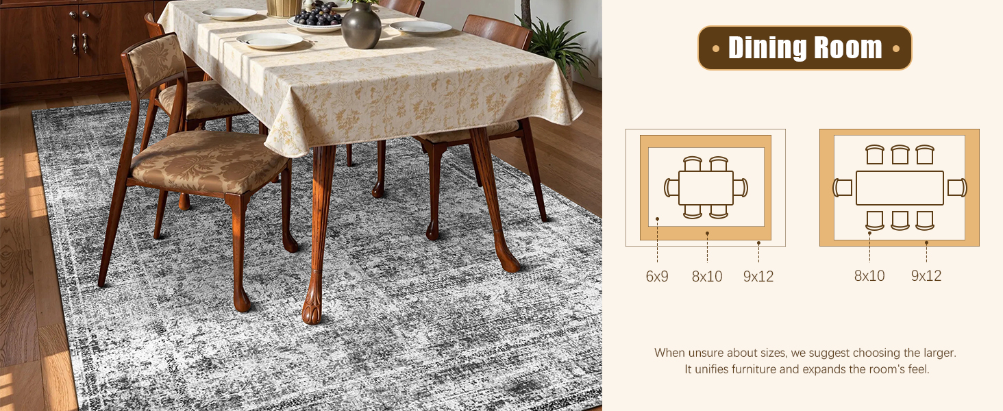 HIRUG Washable Area Rug