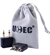 UCEC Airplane Headphone Adapter, 3.5mm Airplane Adapter for Headphones, Golden Plated Airline Hea...