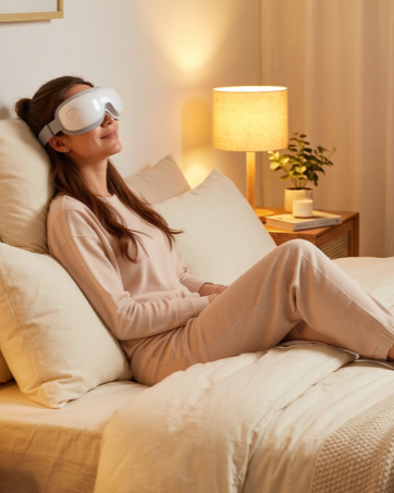 Heated Eye Mask for Migraine Relief, Reduce Strain &amp;amp; Dry Eyes, Improve Sleep, Meditation Device