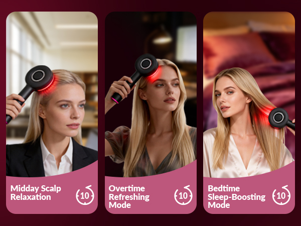 This waterproof red light therapy hair brush boosts scalp circulation for healthier hair growth.