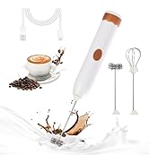 Milk Frother Wand, Hand Mixer 2 Speed Adjustable, Handheld Electric Whisk, Rechargeable Hand Frot...