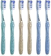 Oralphi Smiling Guardian Toothbrush - Medium Bristles for Adults, 6 Count