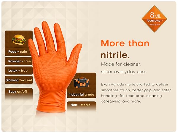 Exam-grade nitrile deliver smoother touch better grip safer handling food prep cleaning caregiving