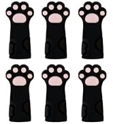 WsjiaboFux 6Pcs Black Cat Paw Knitting Needle Stoppers, Cute Knitting Needle Point Protectors, Si...