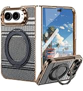 Fofvccv Magnetic Case for iPhone Duo with Ring Stand Kevlar Black | Slim Protective Foldable Phon...