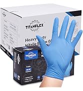 TitanFlex Disposable Nitrile Gloves 6 mil Blue Heavy Duty Disposable Gloves, Cooking Mechanic Glo...