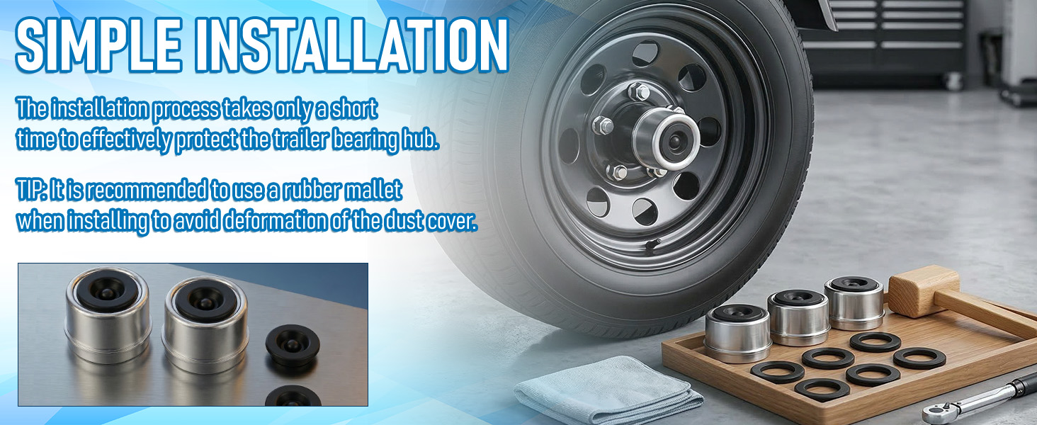 Trailer Axle Wheel Hub Dust Caps