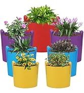 LITLANDSTAR 7 Pack Multicolor Grow Bags, Thickened Nonwoven Plant Fabric Pots with 4 Colors and 4...