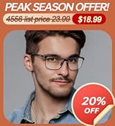 ANYLUV Blue Light Glasses Men/Women, Al-Mg Metal Computer Blue Light Blocking Glasses, Relieve Ey...