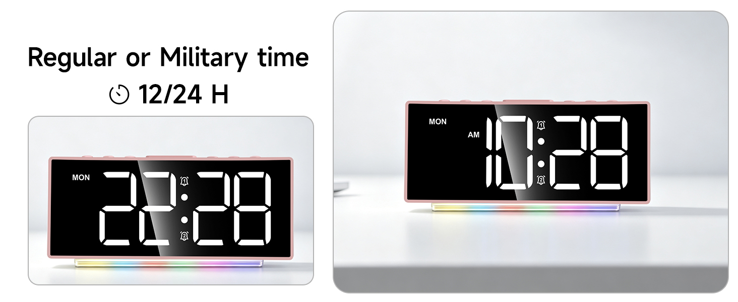 12/24 hour time format digital clock for students nurses office classroom international