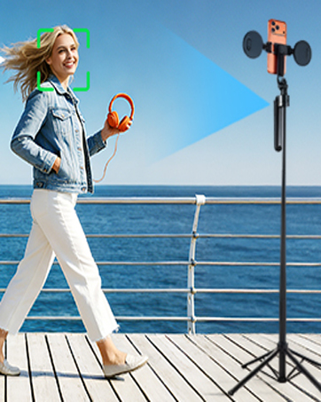 360 rotation phone tripod with light