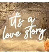 It's A Love Story Neon Signs,Neon Signs for Wall Decor, Neon Sign It's A Love Story Neon Lights S...