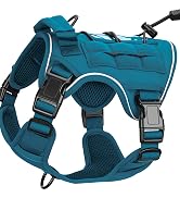 Heavy-Duty Tactical Dog Harness for Large Dogs, No Pull Adjustable Reflective Pet Vest with Molle...
