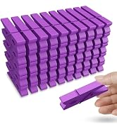 50PCS Colored Wooden Clothespins, 2.9inch Purple Clothes Pins for Clip Pictures Photos Decorative...
