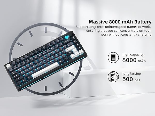 75% Wireless Mechanical Gaming Keyboard Bluetooth 5.0/2.4GHz/USB C Thocky Creamy Keyboard
