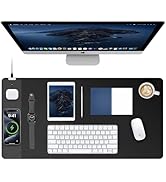 TopMade Mouse Pad with 15W Fast Wireless Charging, 31.5"x15.75" XXL Large Gaming Waterproof Desk ...