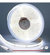 GOMING DC 12V COB LED Strip Light Cool White 6000K 16.4ft(5M) 1560LEDs CRI 93+ Uniform Glow Flexi...