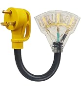GZJoSum 30 Amp to 110V RV Distribution Adapter Cord, 30 Amp to 20 Amp Adapter, NEMA TT-30P Male t...