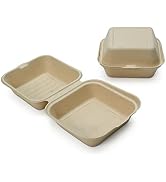 Disposable Food Containers with Lids [6”X6” 500 Pack] Take-Out to-go containers