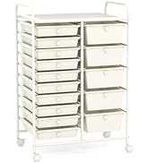 ARLIME 15-Drawer Storage Cart, 15 Drawer Trolley, Rolling Organizer Cart, Scrapbook Paper Organiz...