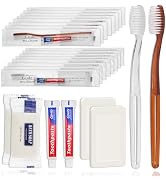 Gisdo 100 Pack Disposable Toothbrushes with Toothpaste Soap Individually Wrapped, 100 pcs Toothbr...