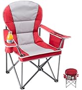 OLIXIS Folding Camping Chair, Portable Collapsible Chair with Cup Holder, Non-Slip Feet, Heavy Du...
