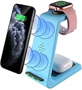 Wireless Charging Station, 3 in 1 Fast Wireless Charger Stand Dock Compatible with iPhone 13/13 P...
