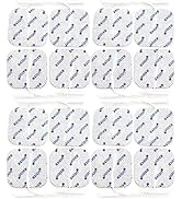 16 TENS EMS Electrode Pads 2x2 in, Reusable Adhesive electrodes for TENS Devices &amp; EMS Trainers, ...