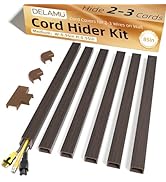 Delamu Cord Hider, 85in Cord Covers for 2-3 Wires on Wall, Self-Adhesive Cable Hider, PVC Wire Hi...