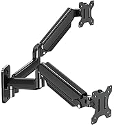 ErgoFocus Dual Monitor Wall Mount for 13 to 32 Inch Computer Screens, Monitor Mounts for 2 Monito...
