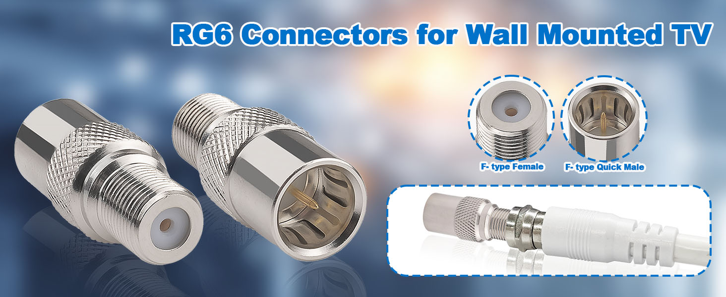 Coax Quick Connector Quick Push On Male to F Female Adapter