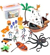 PowerTRC Pirate Action Figures with Pirates, Sea Monsters, Boats, Treasure Chests, Cannons and Fi...